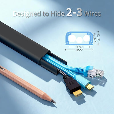 Kit ocultador cables autoadhesivo para pared 70.8pulg