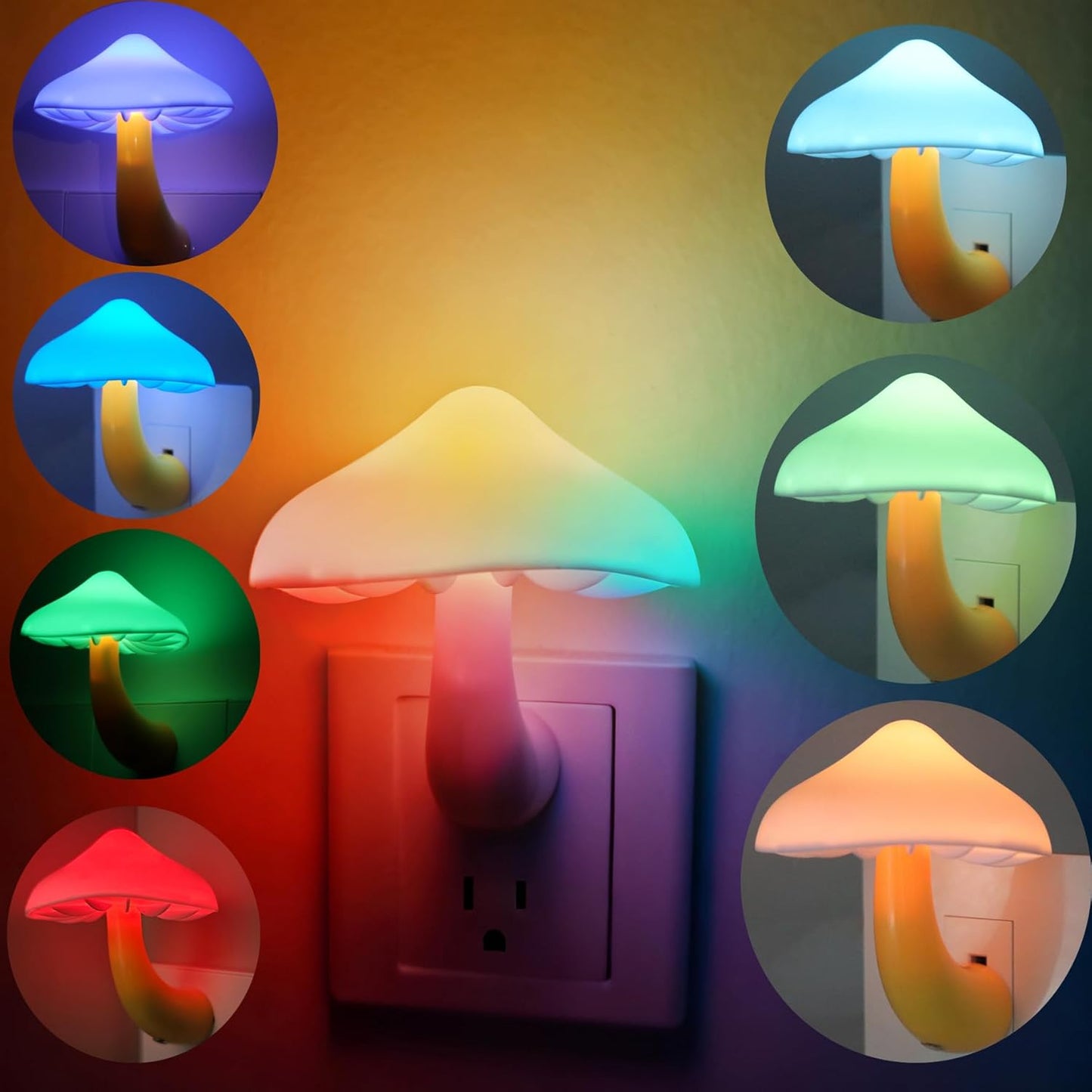 Lámpara LED hongo con sensor luz dormitorio baño