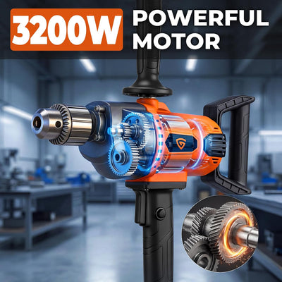 Juego mezcladores taladro 1100 RPM mango D ajustable 360°