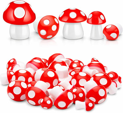 50 Pzas Hongos Mini Adornos Jardín Fiesta Té