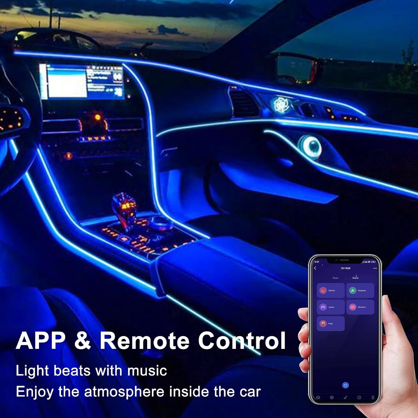Tira LED RGB COB 576leds/m con música y control Bluetooth