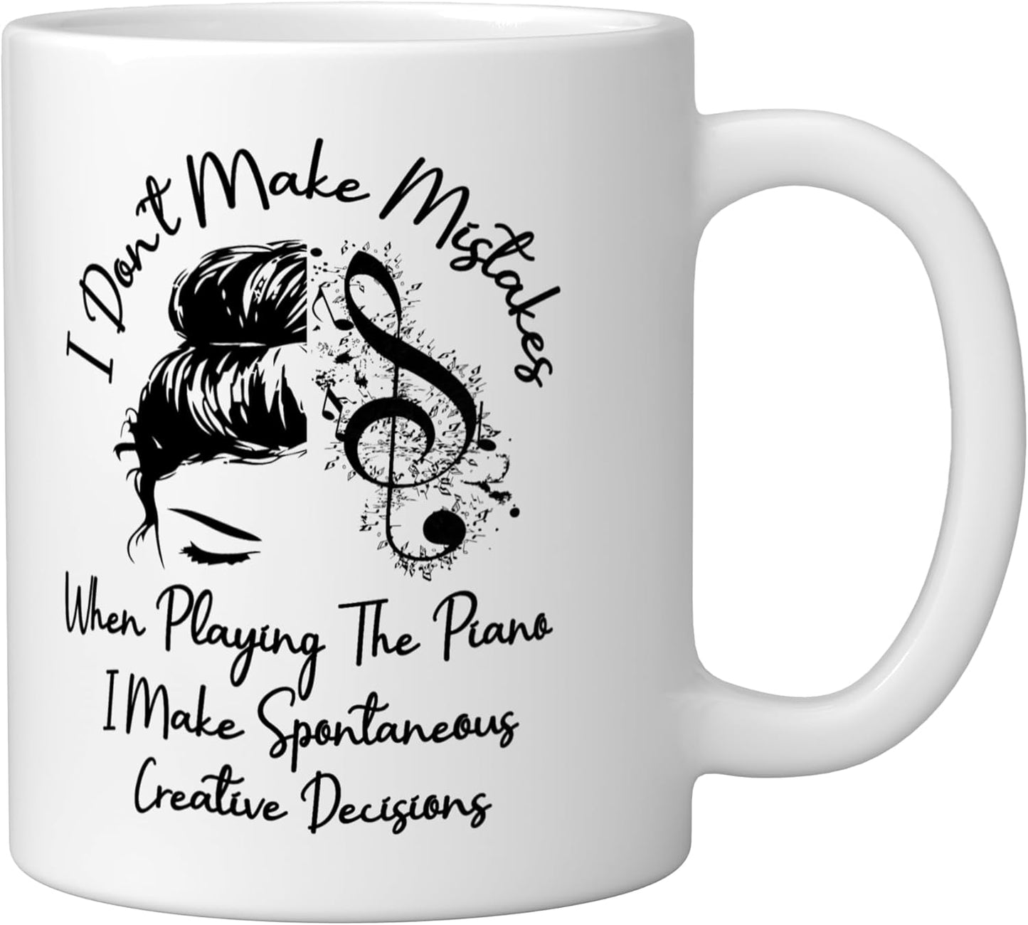 Taza Cerámica para Piano Blanco