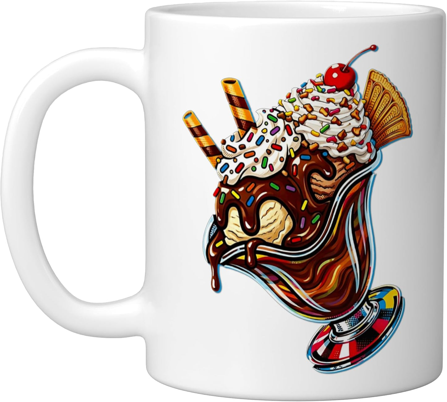 Taza Cerámica Retro Pop Art con Chocolate Caliente
