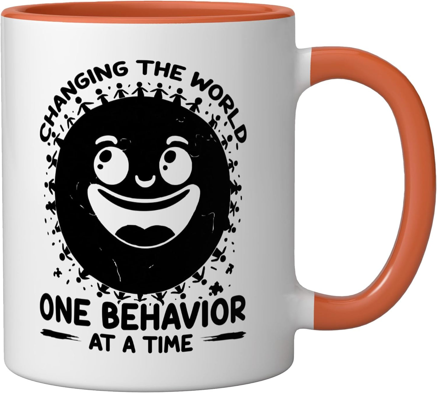 Taza Cerámica para Terapeuta ABA en Naranja/Blanco