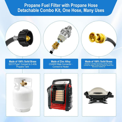 Filtro combustible propano 6ft para calentadores