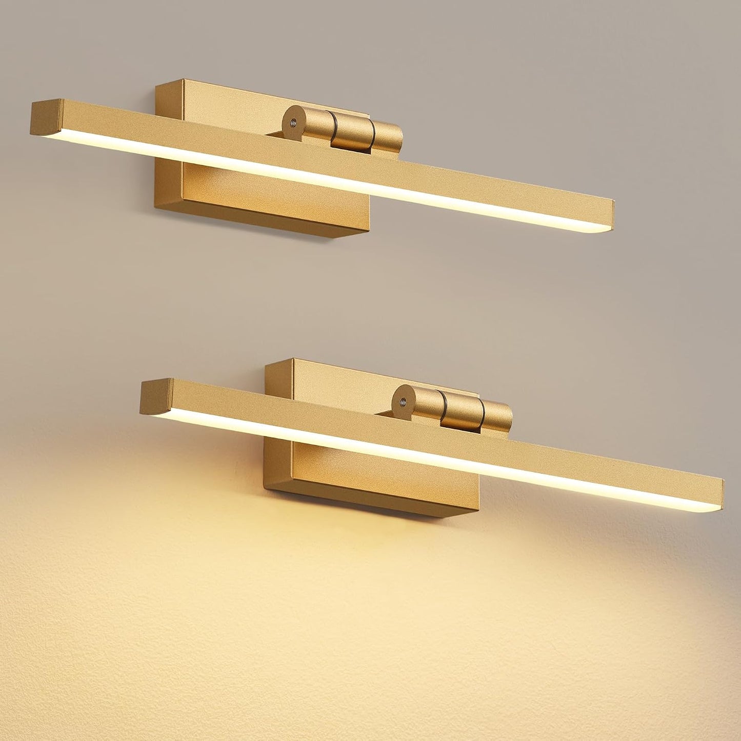 2 Luces LED Doradas Inalámbricas 13pulg Regulables 2700K
