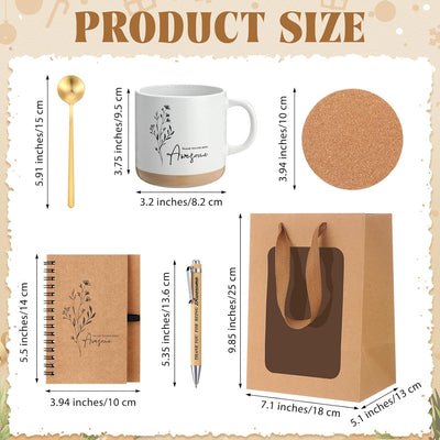Set 72 Pzas Taza Café Cuchara Cuaderno Bolígrafo