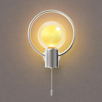 Lámpara pared circular bombilla G125 E26 4W 1800K plata