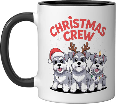 Taza cerámica para perro mini schnauzer navideño negro/blanco