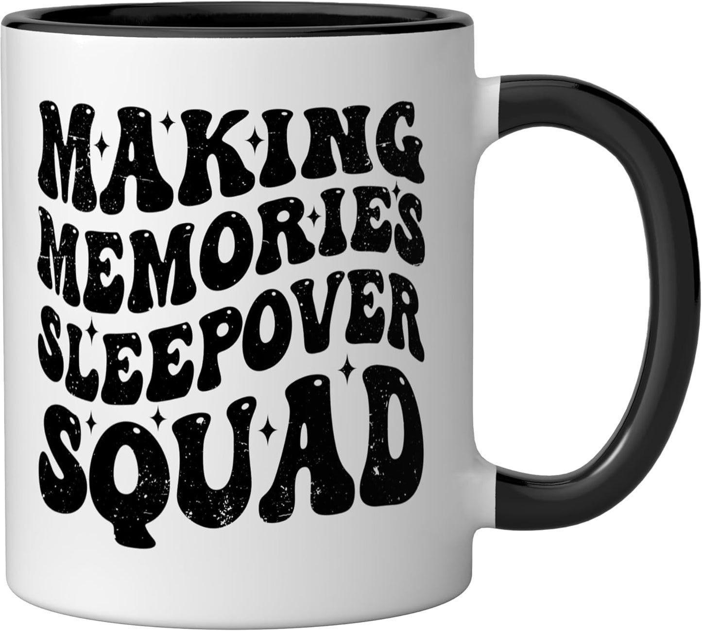 Taza cerámica Sleepover Squad Slumber Pajama Party negra/blanca