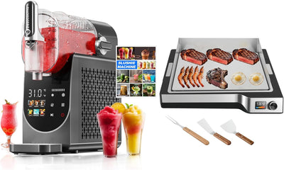 Máquina de granizado 84 oz y plancha eléctrica Besococina 14 pulgadas con limpieza automática