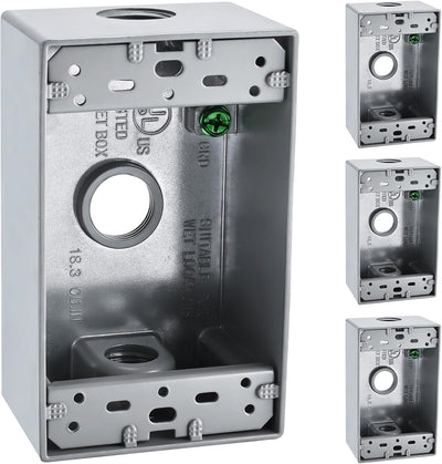Caja eléctrica exterior 1 banda 3 agujeros 1/2pulg cert UL set 4