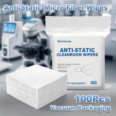 Toallitas microfibra antiestáticas 6x6pulg 100uds reutilizables ESD