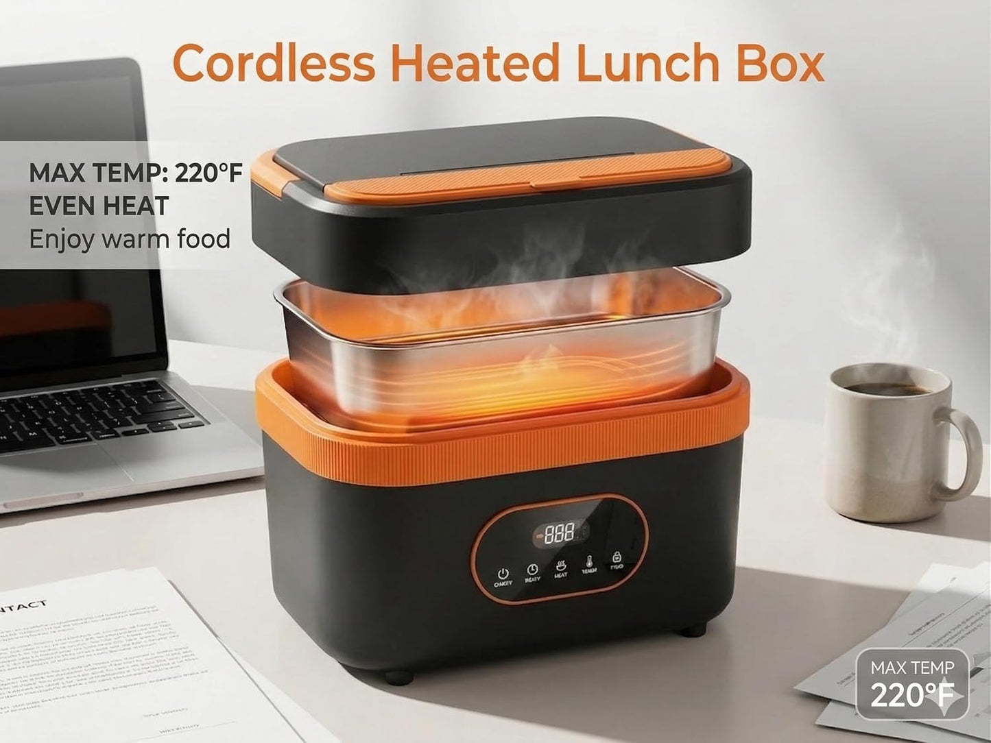 Caja almuerzo con calentamiento 6.2 tazas 10000mAh