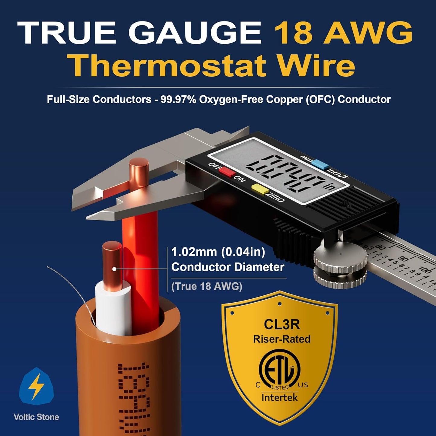 Cable HVAC termostato 18 AWG cobre OFC certificado ETL CL3R