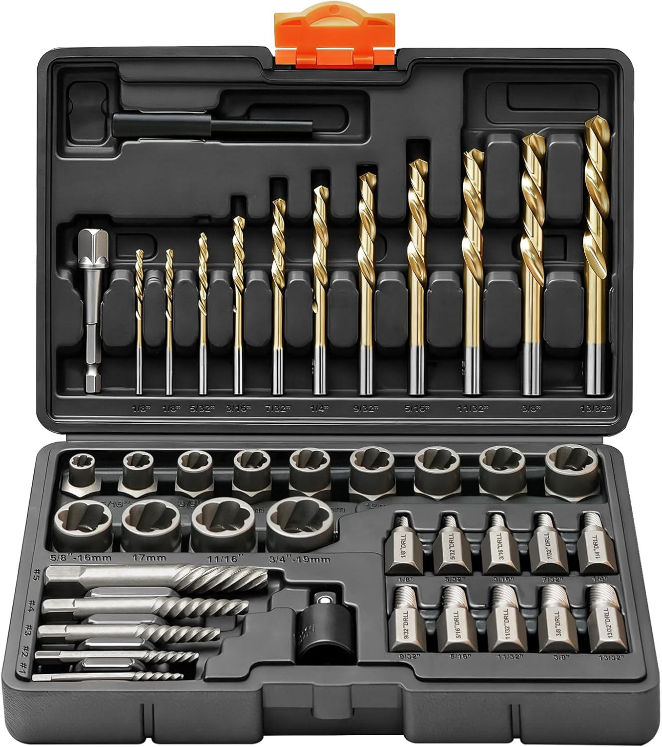 Set 42 extractores pernos mano izquierda brocas cobalto