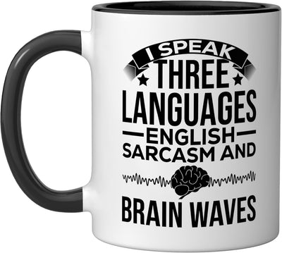 Taza de cerámica para técnico de EEG divertida negra/blanca