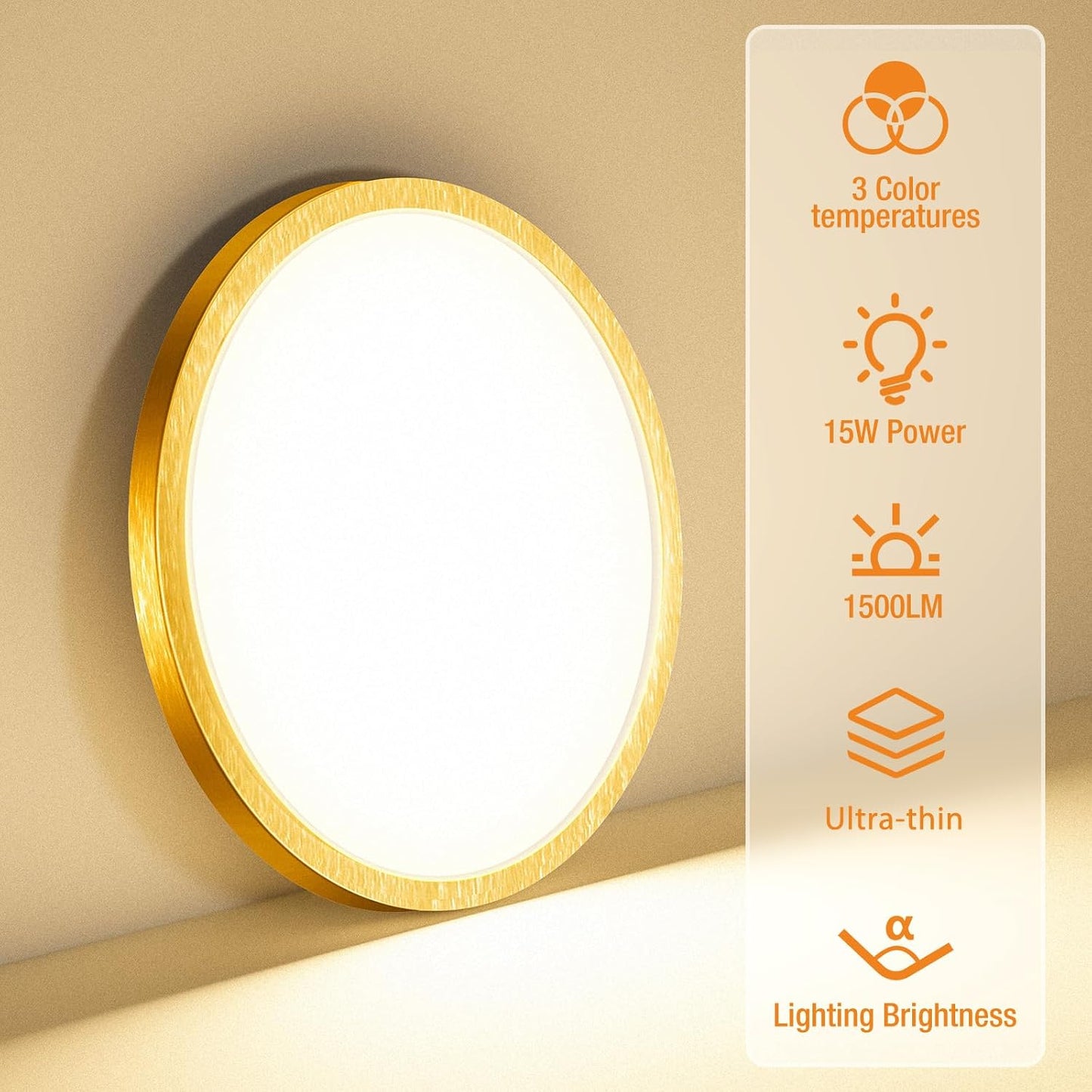 3 Lámparas LED empotradas 7.5pulg 3000K-6500K baño dormitorio