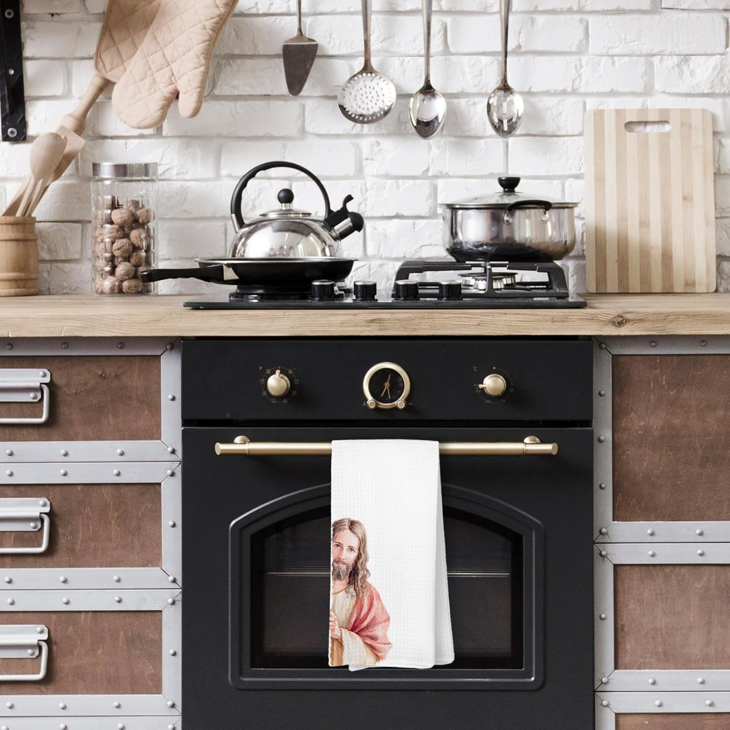 Toalla de cocina de Jesús, decoración religiosa cristiana para baño