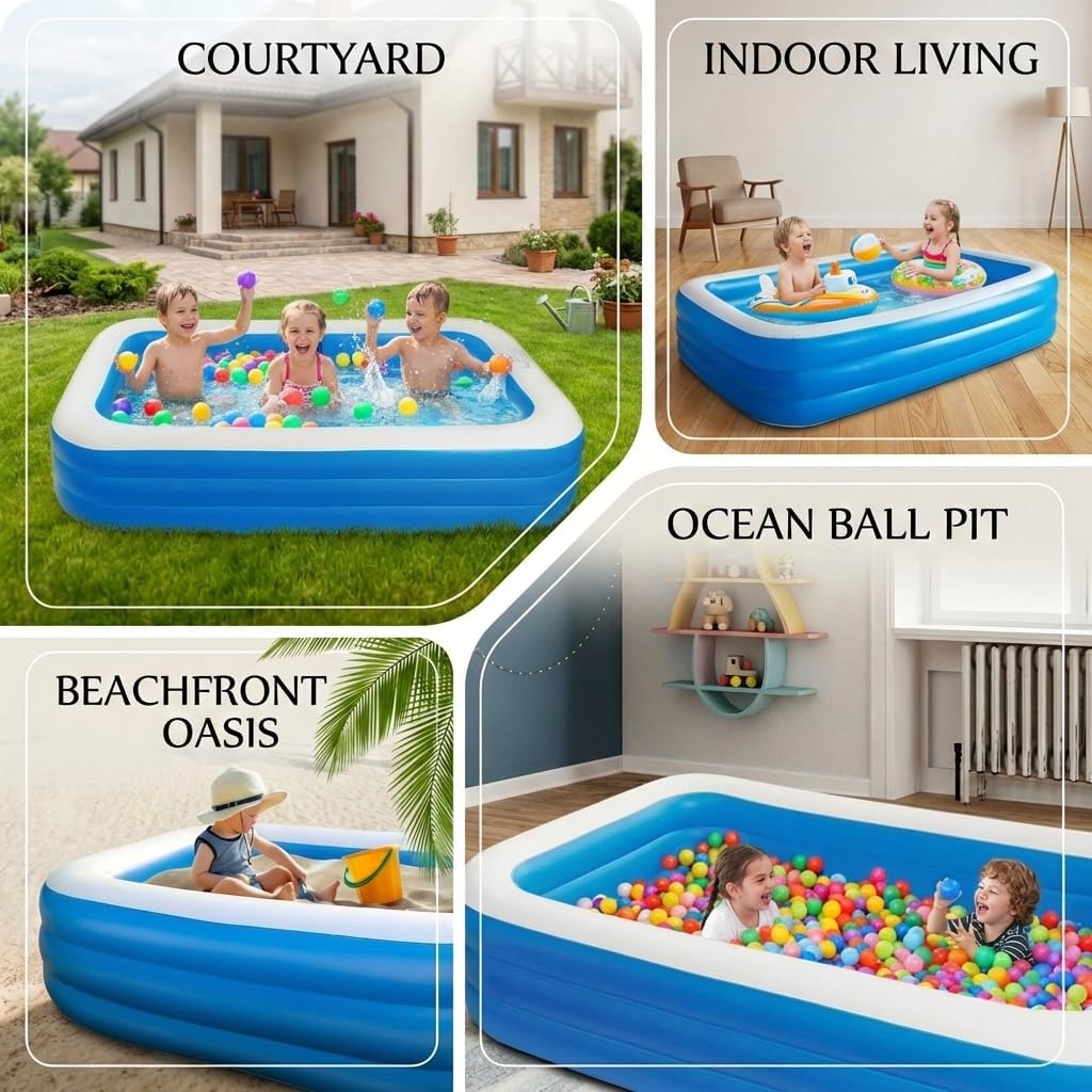 Piscina inflable 71x51x24pulg para fiestas al aire libre