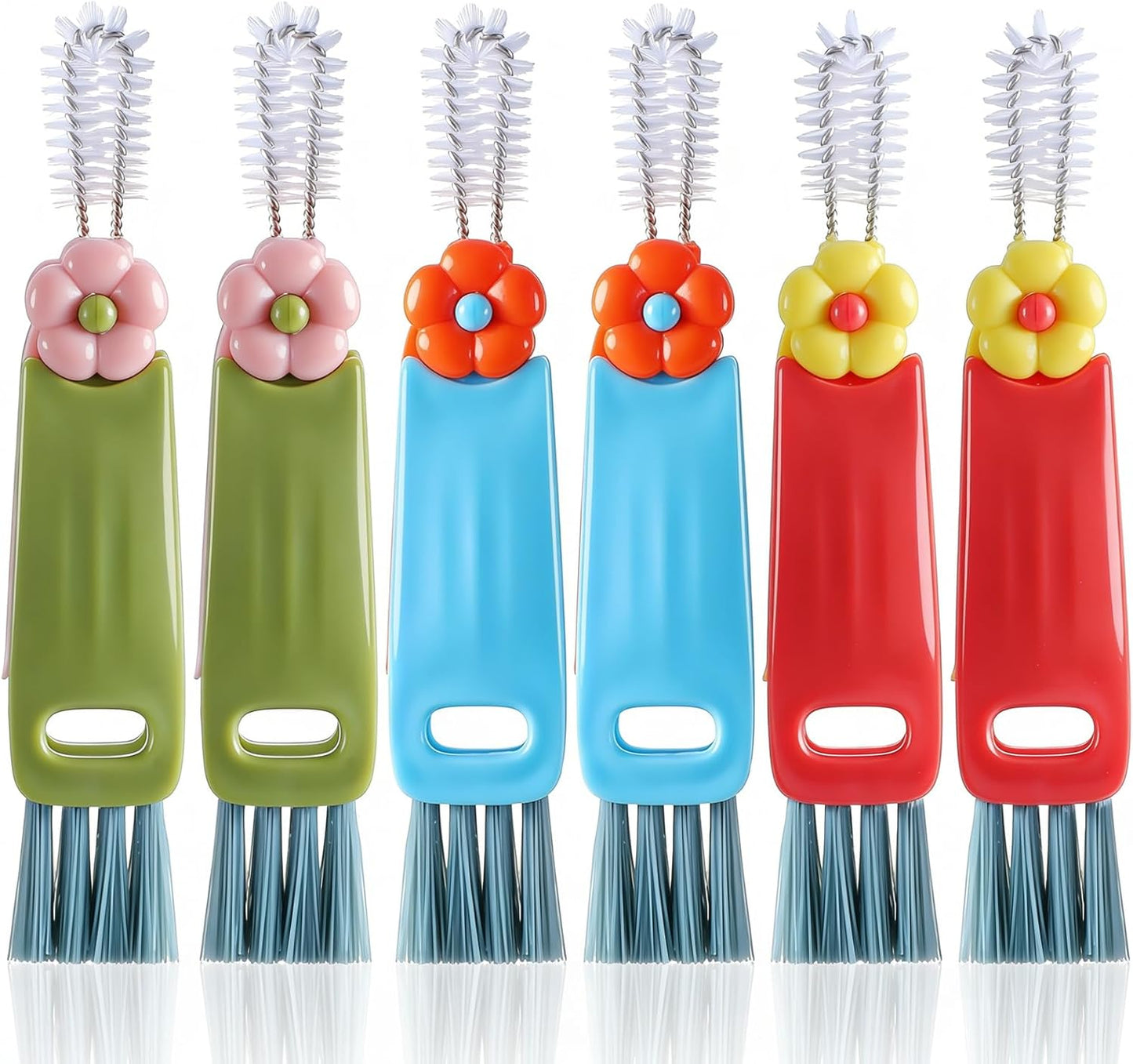 Set 6 cepillos limpiadores de tazas 3 pulg rotables para cocina