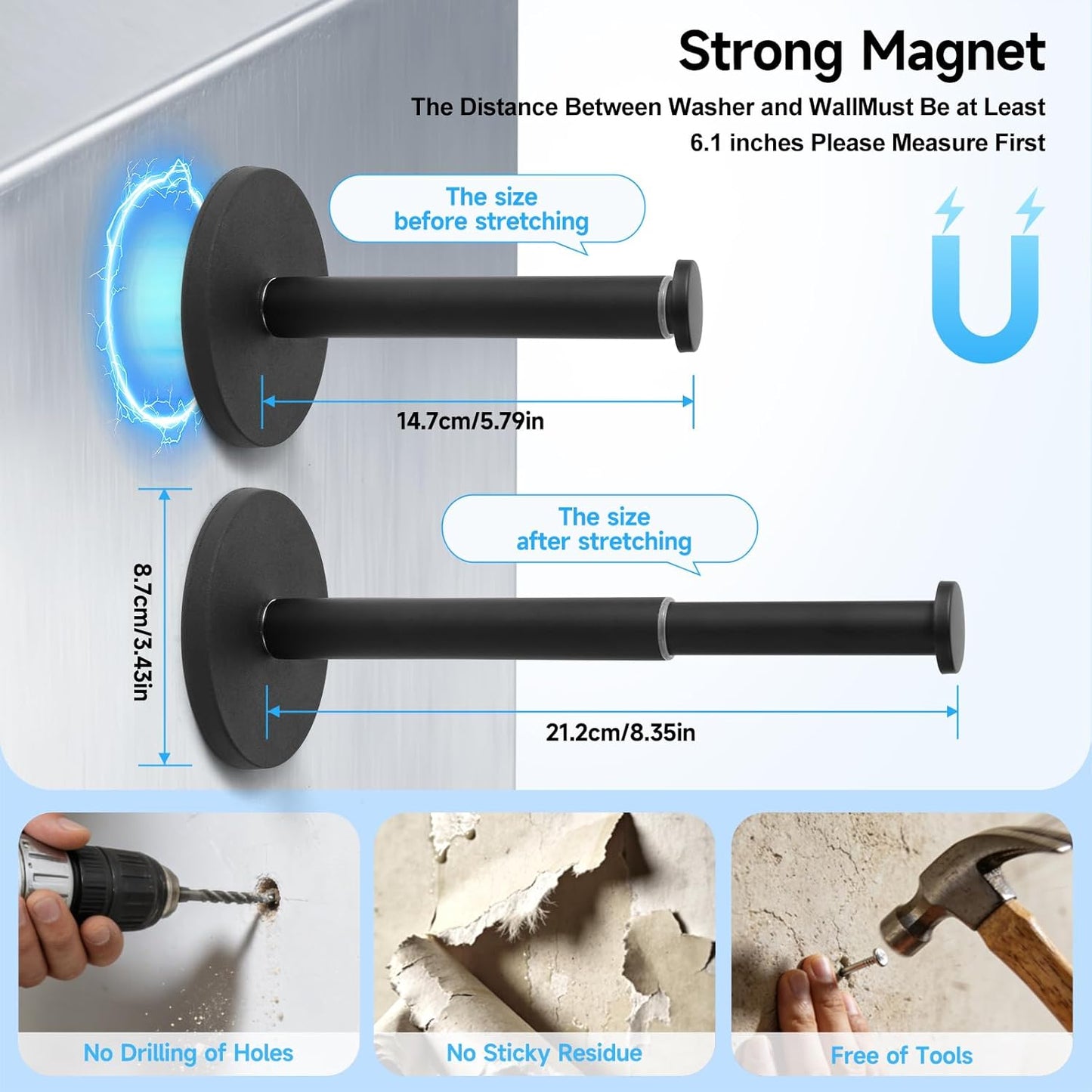 Soporte magnético extensible para lavadora y secadora