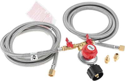 Regulador propano 0-20 PSI manguera Y 8ft MNPT 1/8pulg