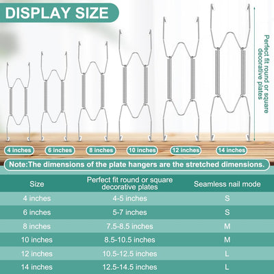 Ganchos para platos de pared de acero inoxidable plateado 12 piezas