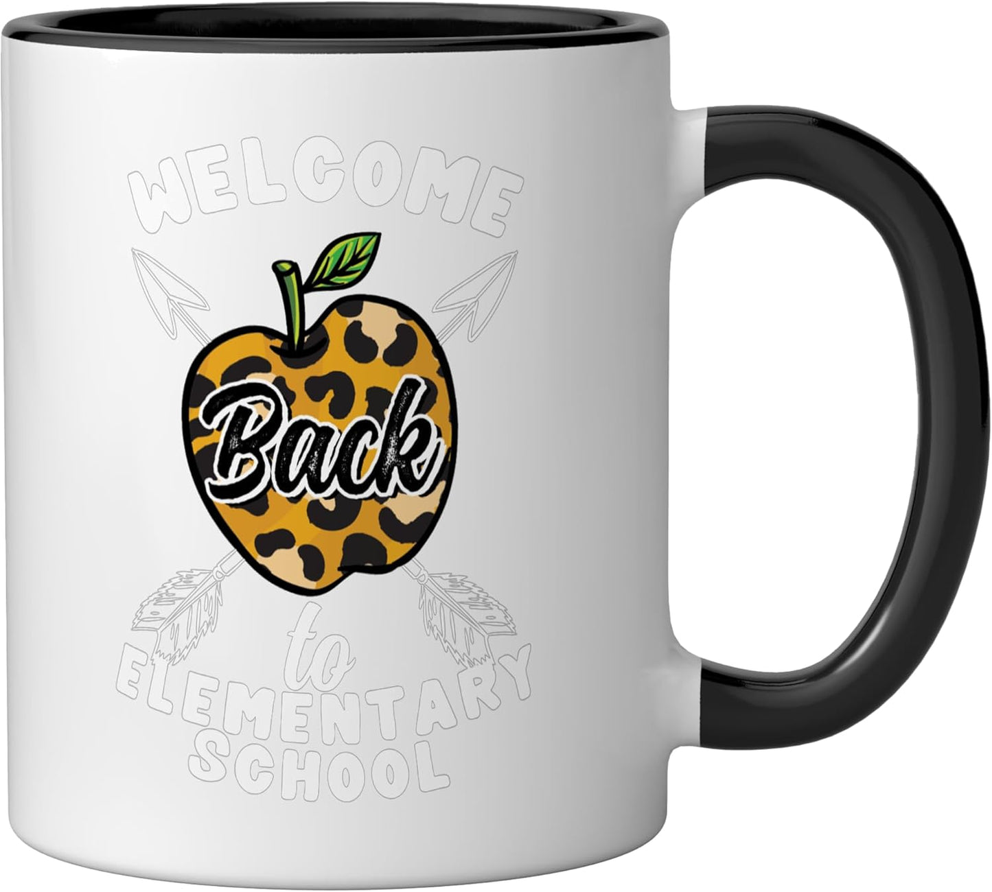 Taza Cerámica Estampado Leopardo Negro/Blanco