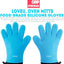 Guantes horno silicona doble capa 5 dedos antideslizante