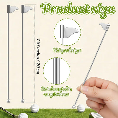 Palitos de metal para agitadores de cóctel de golf Hushee 7.87 pulgadas reutilizables