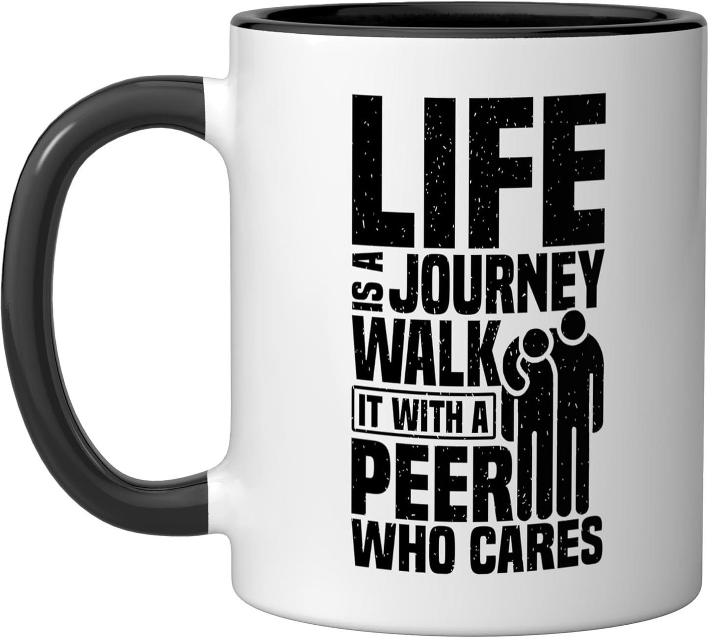 Taza cerámica para especialista en apoyo entre pares negra/blanca