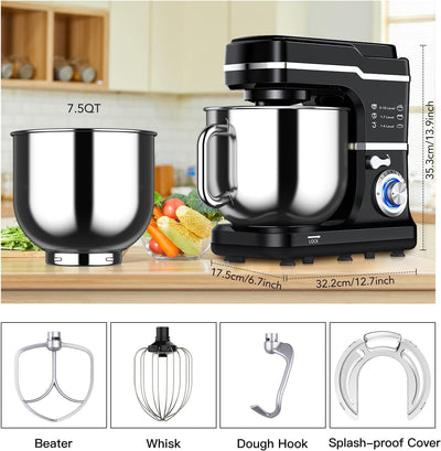 Batidora pie 7.5qt 10 vel acero inox motor 660W