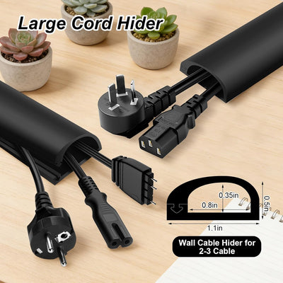 Ocultador cable silicona autoadhesivo para TV y red 2-3