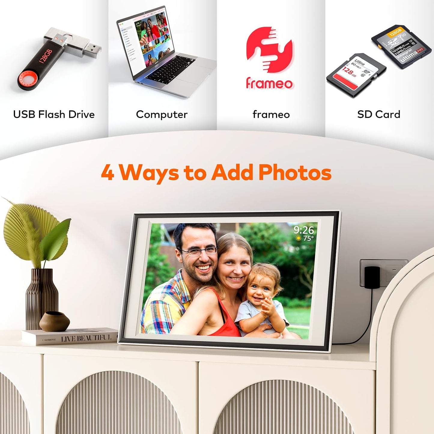 Marco fotos digital 12.7pulg 64GB IPS tactil USB SD