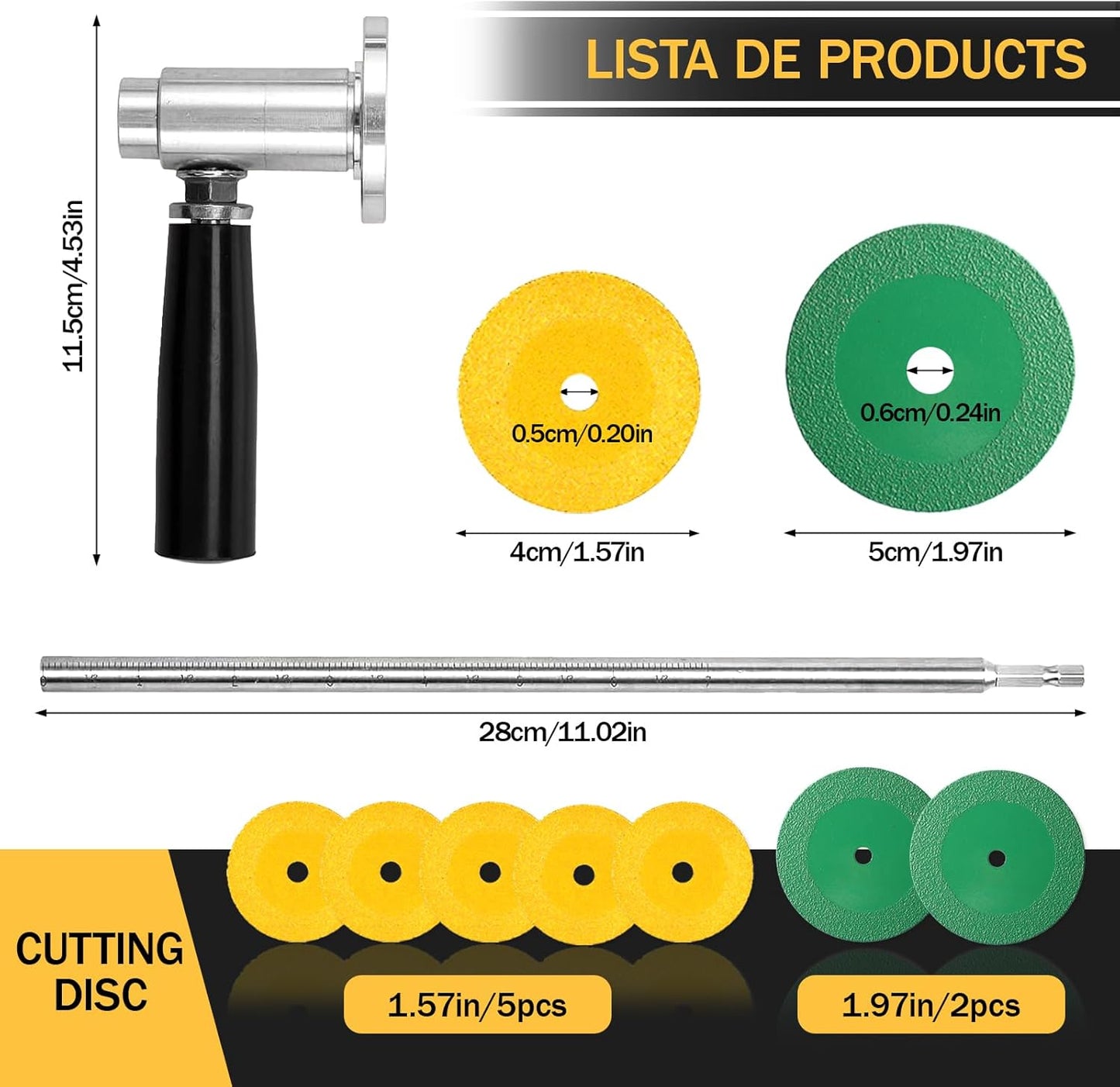 Herramienta corte tubo PVC 7pulg con mango rueda diamante