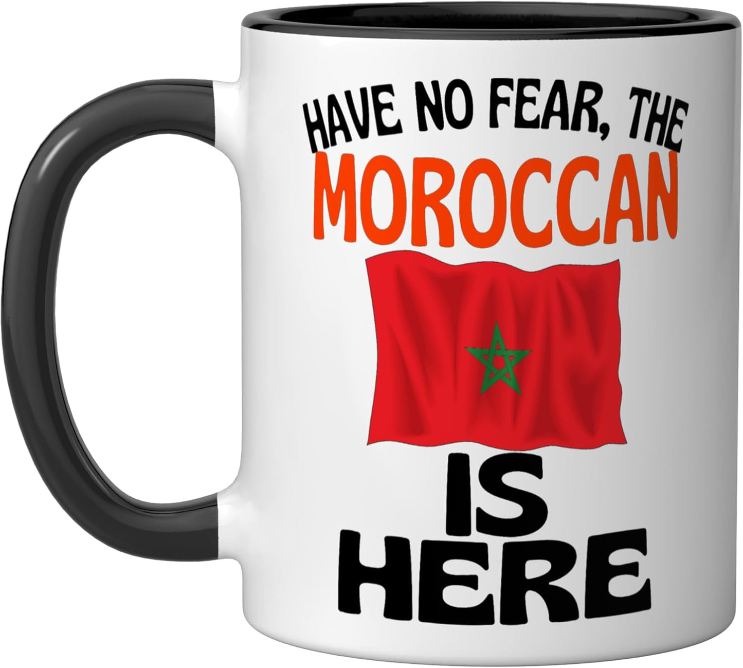 Taza cerámica de Marruecos divertida negra/blanca