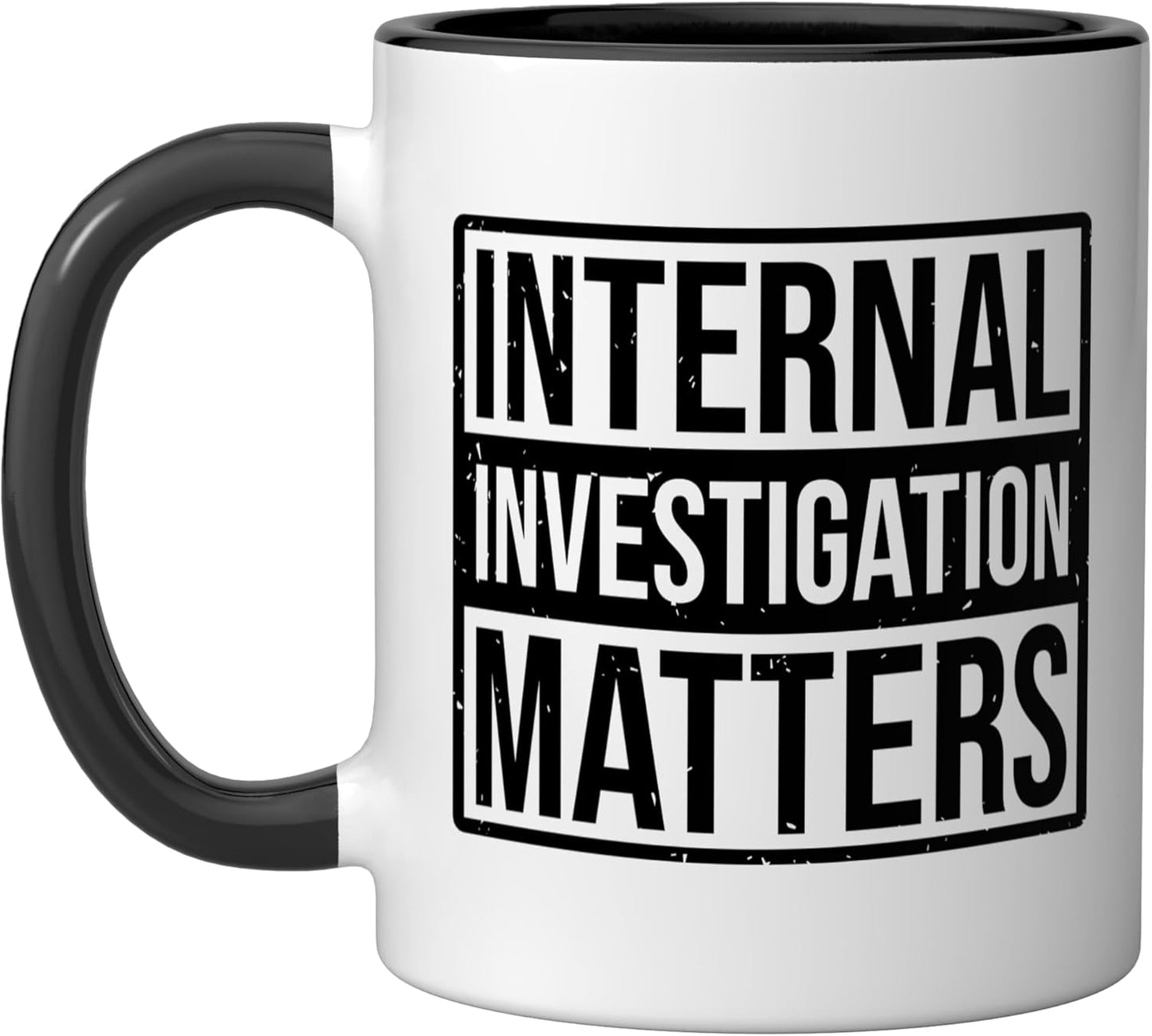 Taza Cerámica Investigación Interna Policía Negro/Blanco