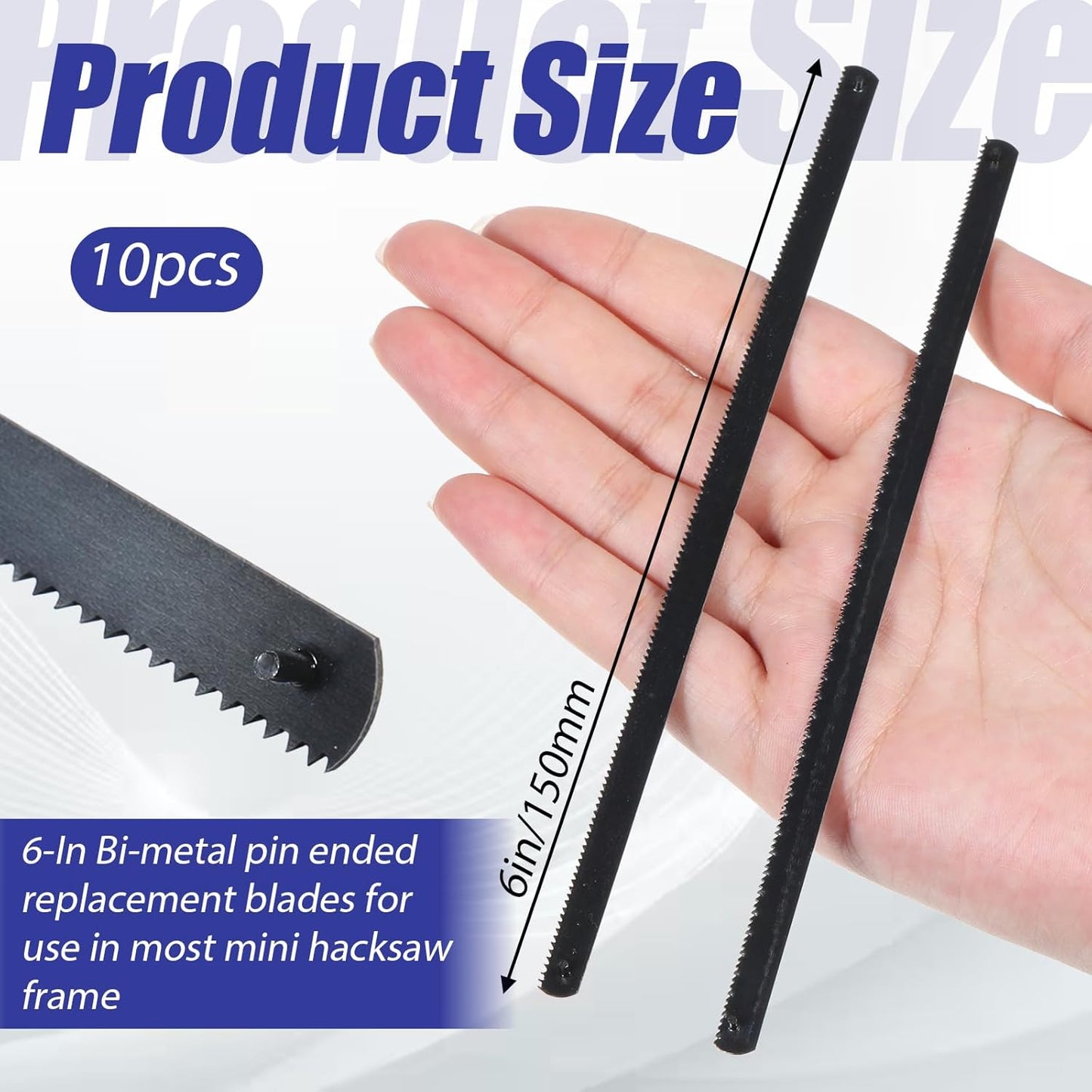 10 Pzas Cuchillas Sierra Acero Carbono 5.9pulg 24 TPI