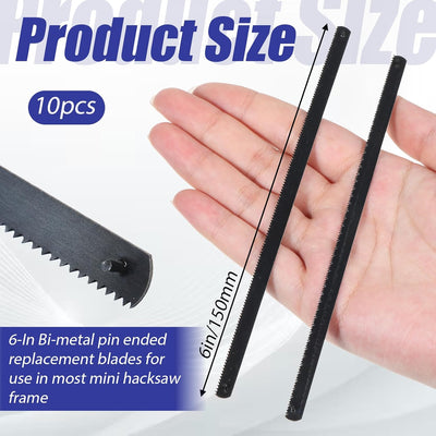 10 Pzas Cuchillas Sierra Acero Carbono 5.9pulg 24 TPI