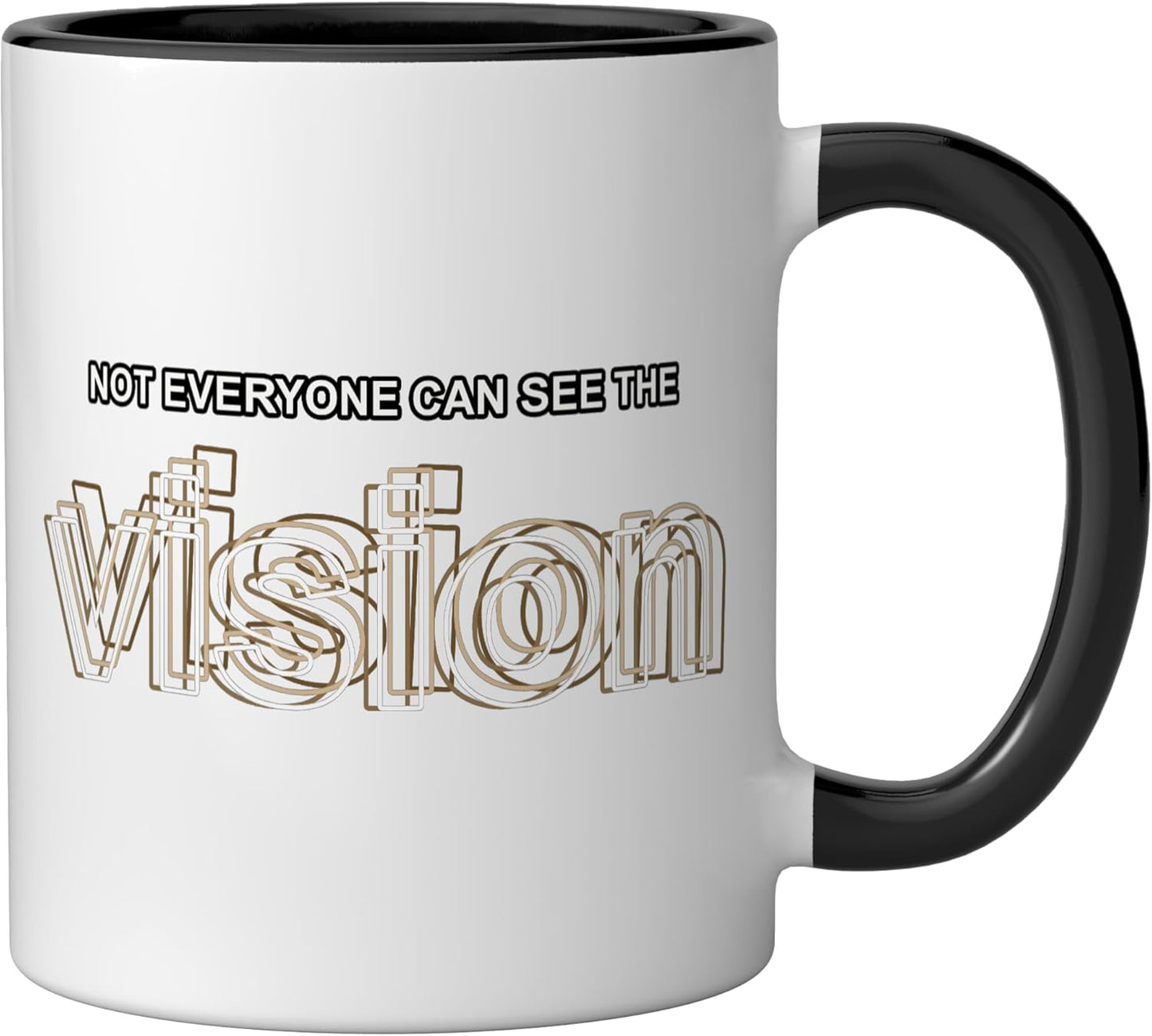 Taza de cerámica con diseño gráfico tan color negro/blanco