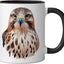 Taza cerámica diseño halcón color negro y blanco