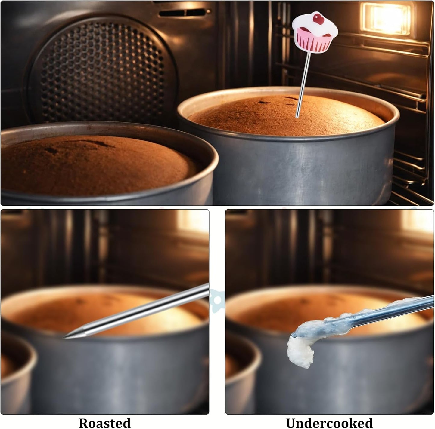 Juego 8 Pzas Probador Pasteles Acero Inox Reutilizables