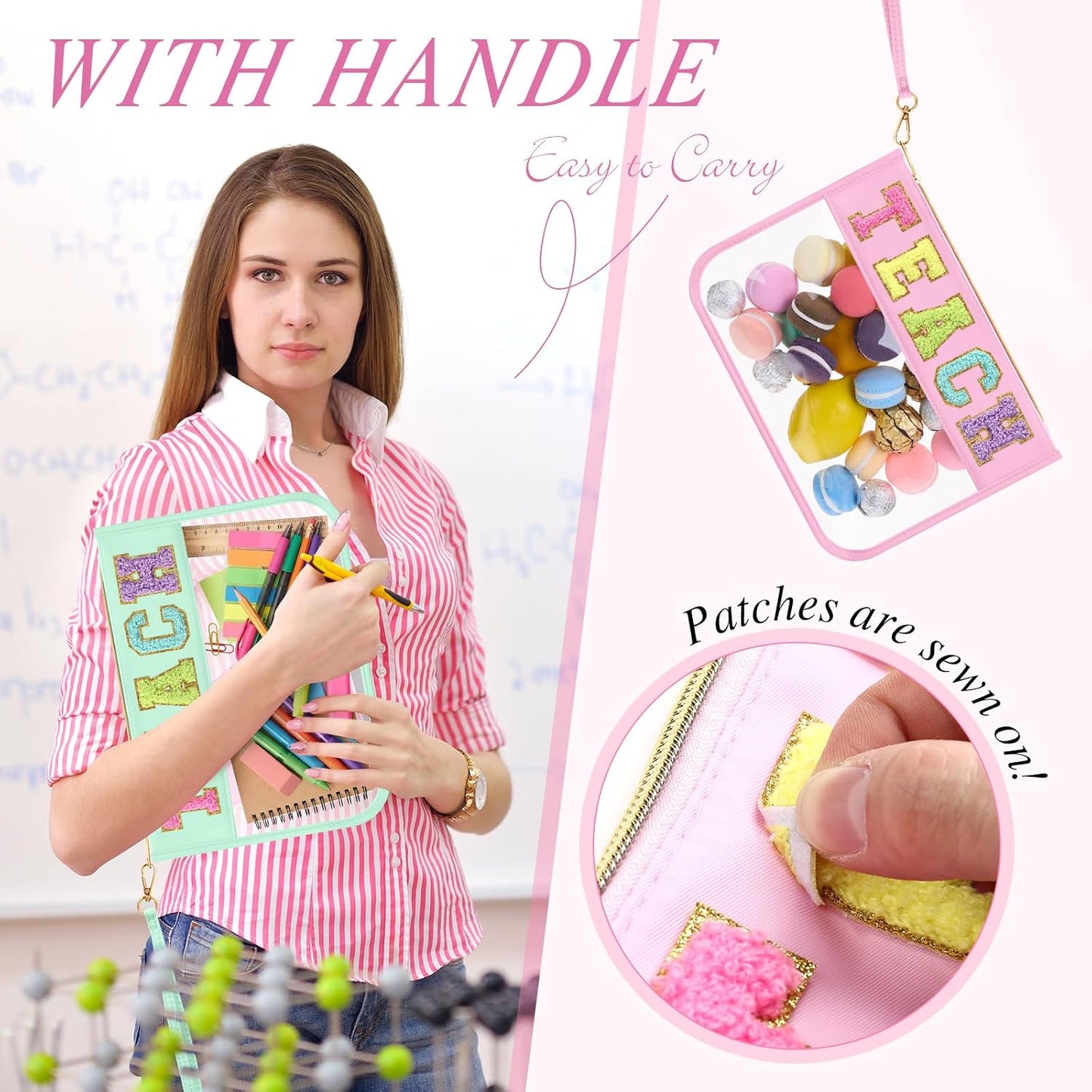 6 Bolsas Felpilla Transparente con Cremallera Viaje