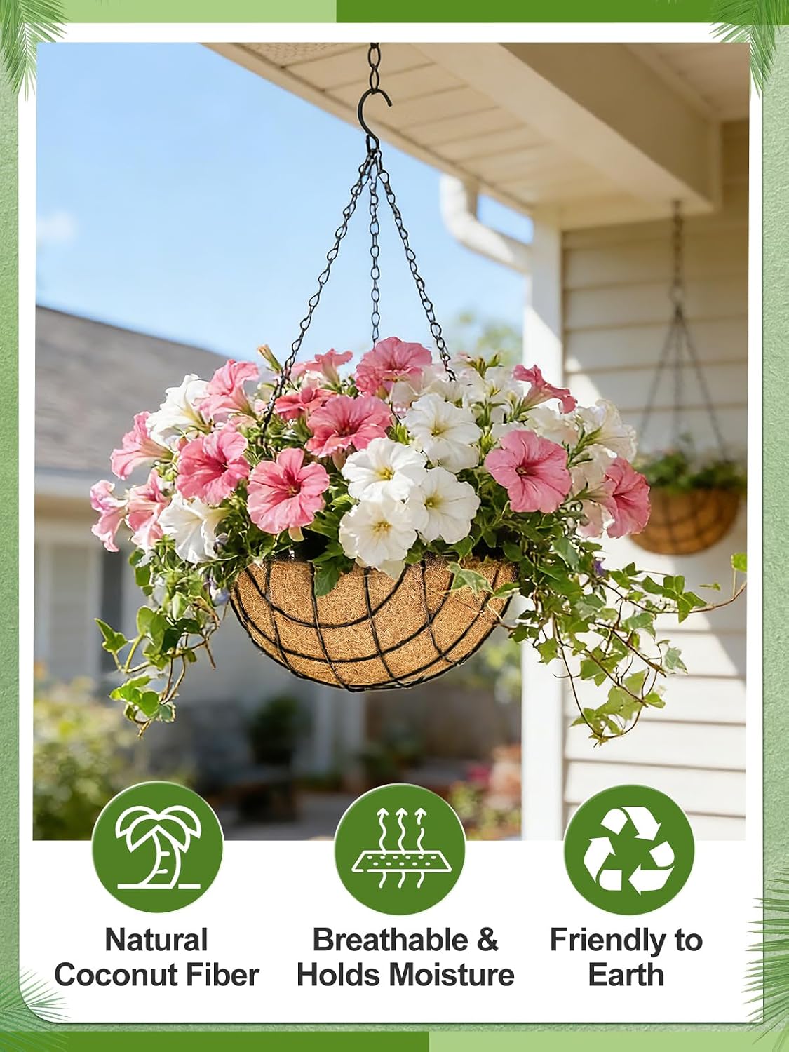 Forro fibra coco 16x40pulg para maceteros jardín