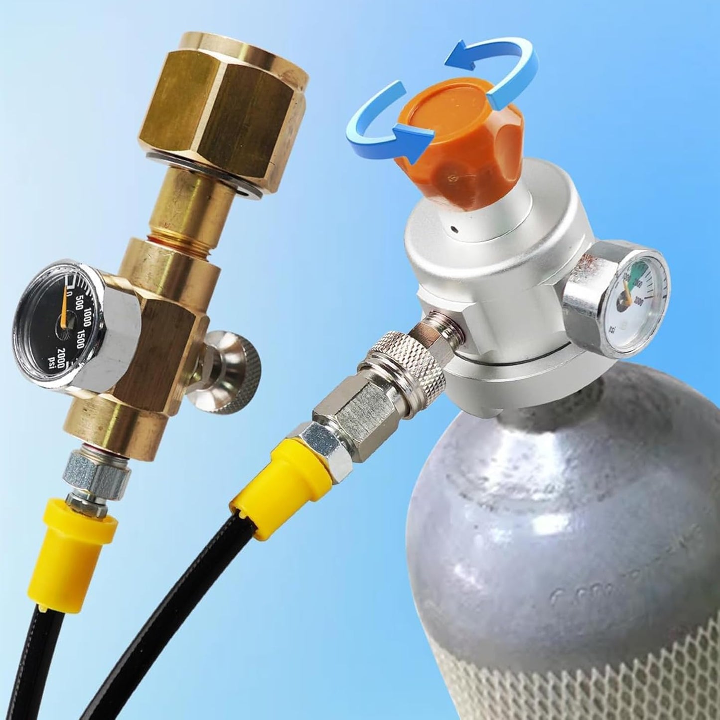 Recambio adaptador CO2 medidor presión con manguera