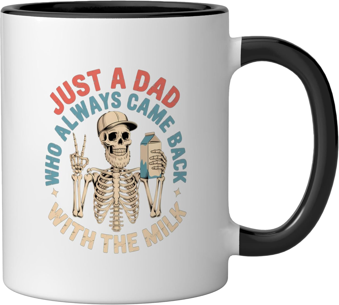 Taza Cerámica Papa Esqueleto Negro/Blanco
