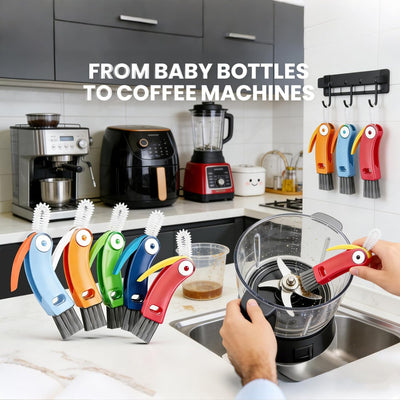 Set 5 Cepillos Botellas Limpieza Flexibles