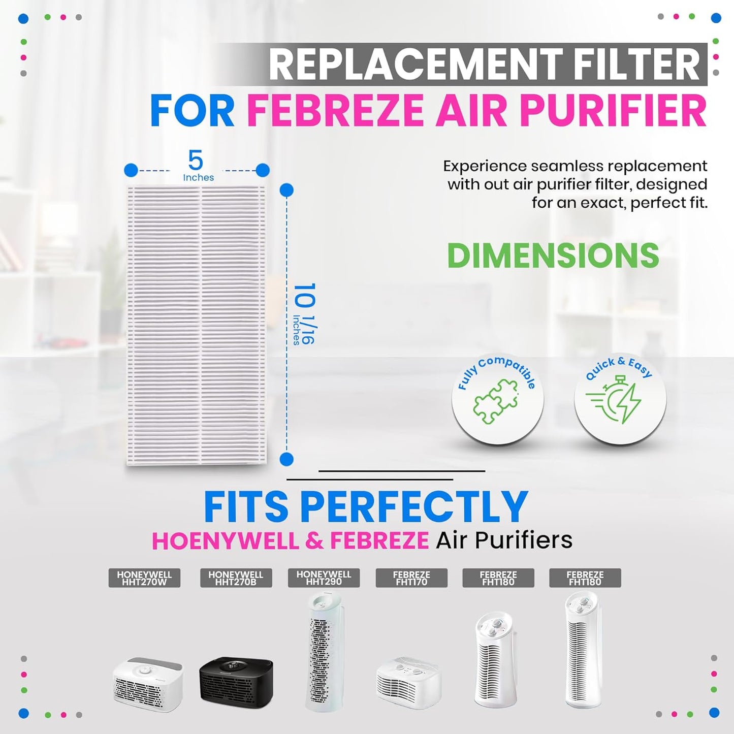 Filtro HEPA U comp Honeywell con carbón 99.97%