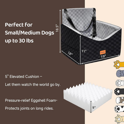 Asiento elevado perro 35lb espuma viscoelástica lavable